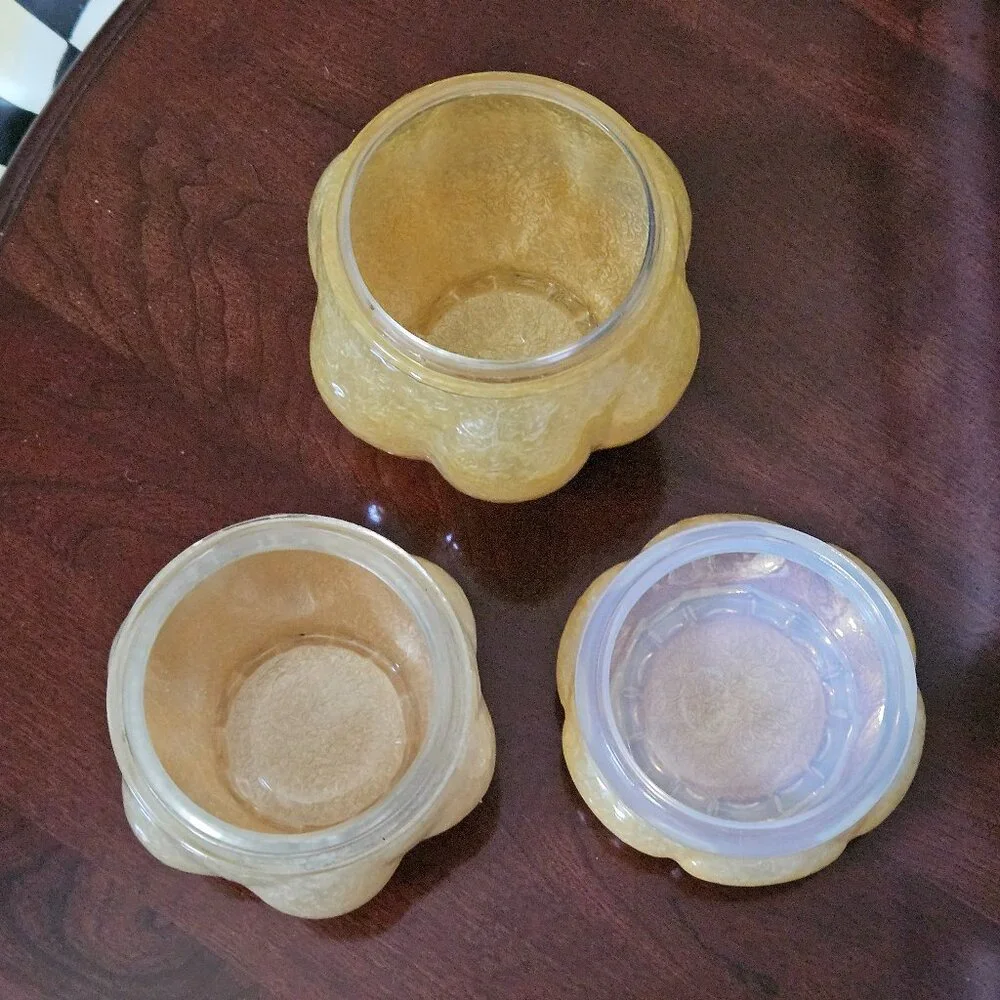 RARE SET 3 JAY STRONGWATER ARABESQUE GOLD CRYSTAL ENAMEL VANITY JAR CANISTER BOX